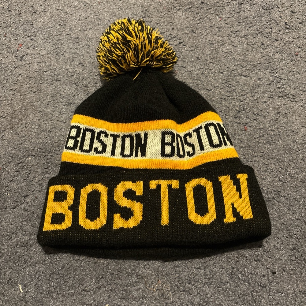 Boston Black and Yellow Knit Beanie